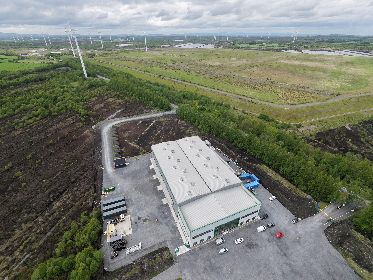 Outside B1 — drone view